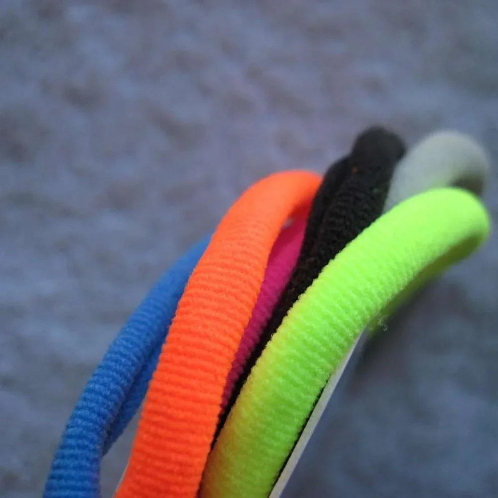 6 Scunci No Damage Neon Large Soft Fabric No Metal Ponytail Elastic Hair Bands